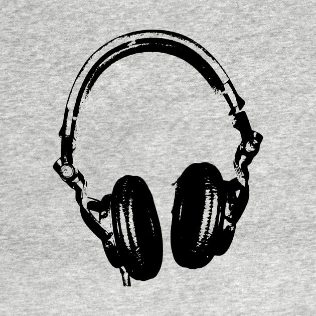 DJ Headphones Stencil Style by humanwurm
